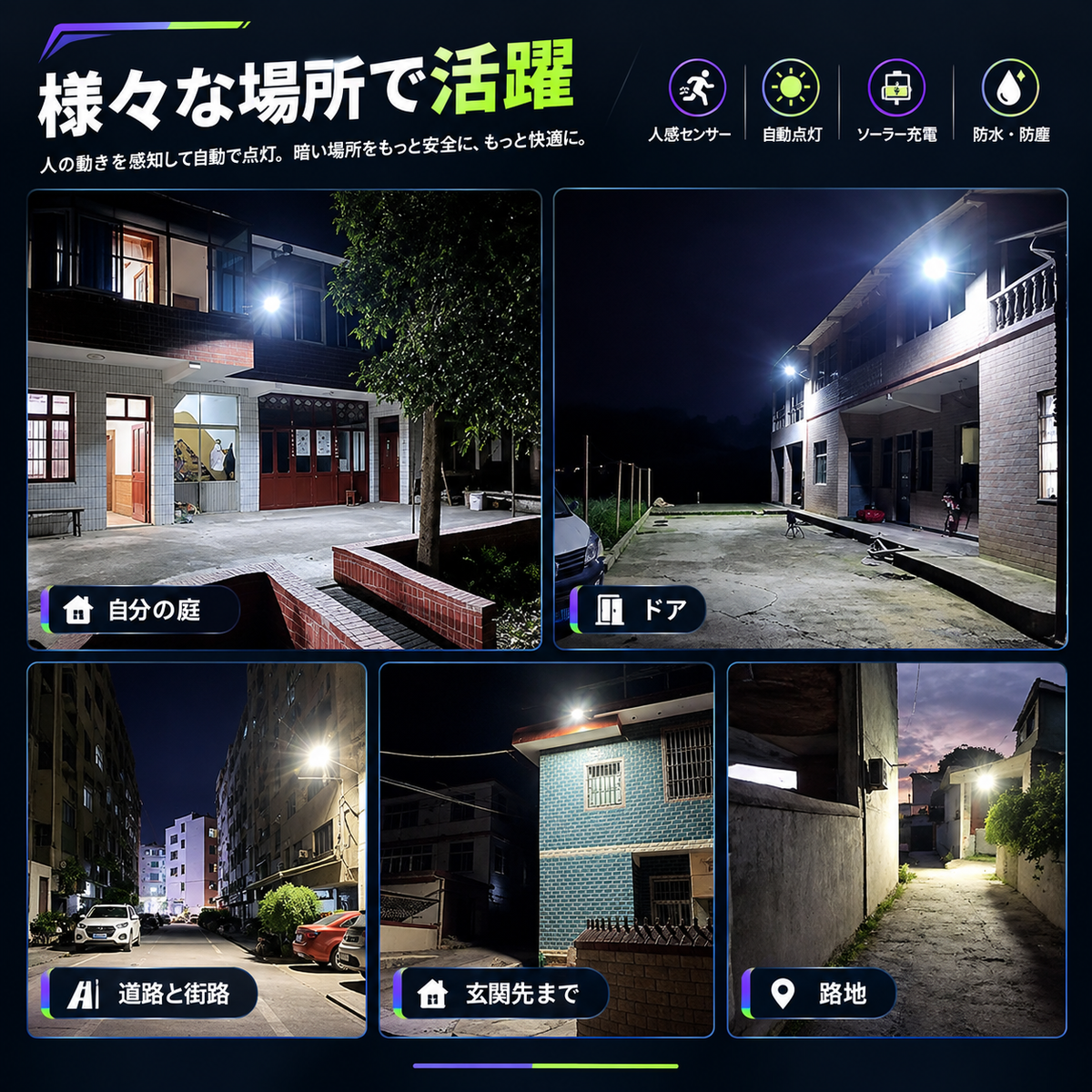 LumiFold™ | 人感センサー付きソーラーウォールライト